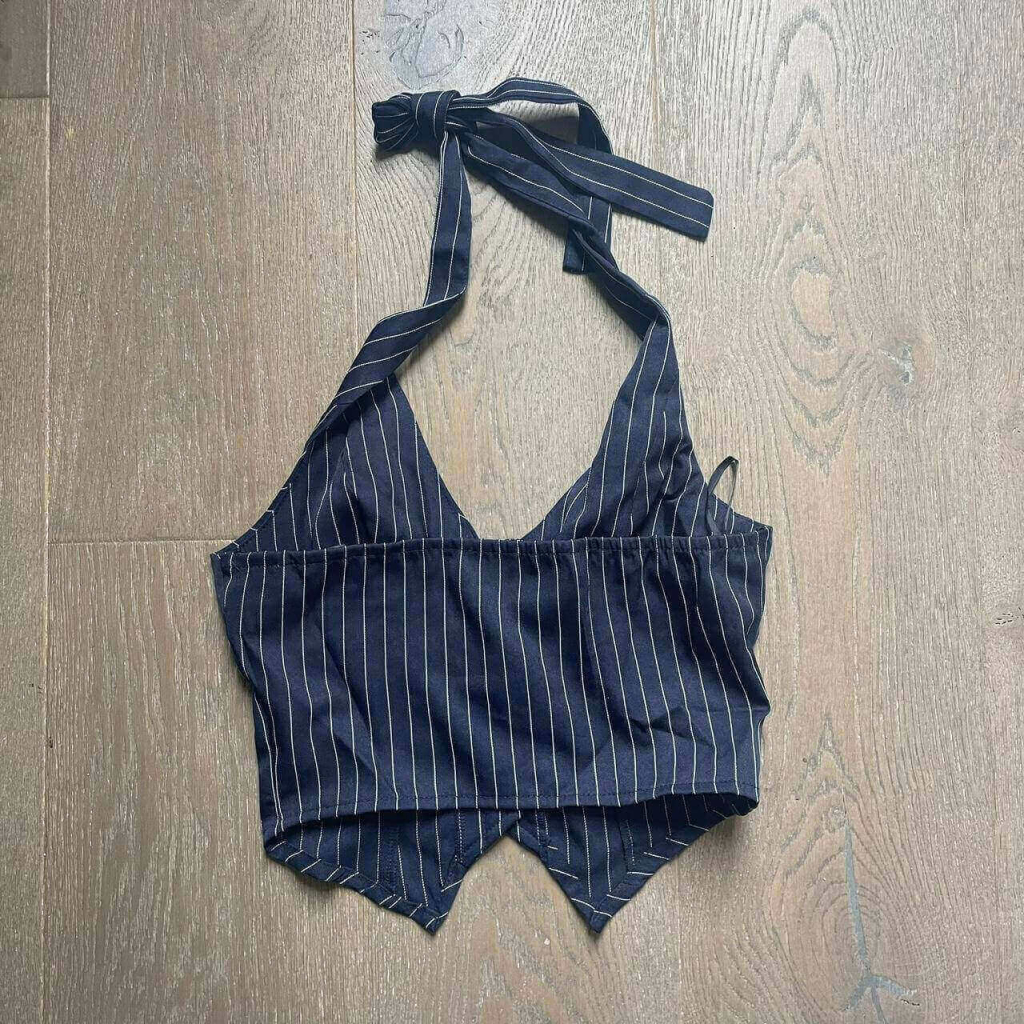 Pinstripe Halter Vest