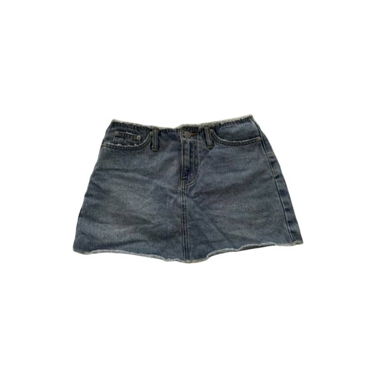 Raw Hem Denim Mini Skirt