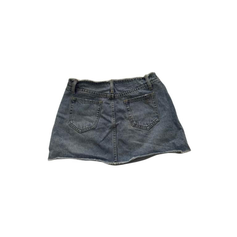 Raw Hem Denim Mini Skirt