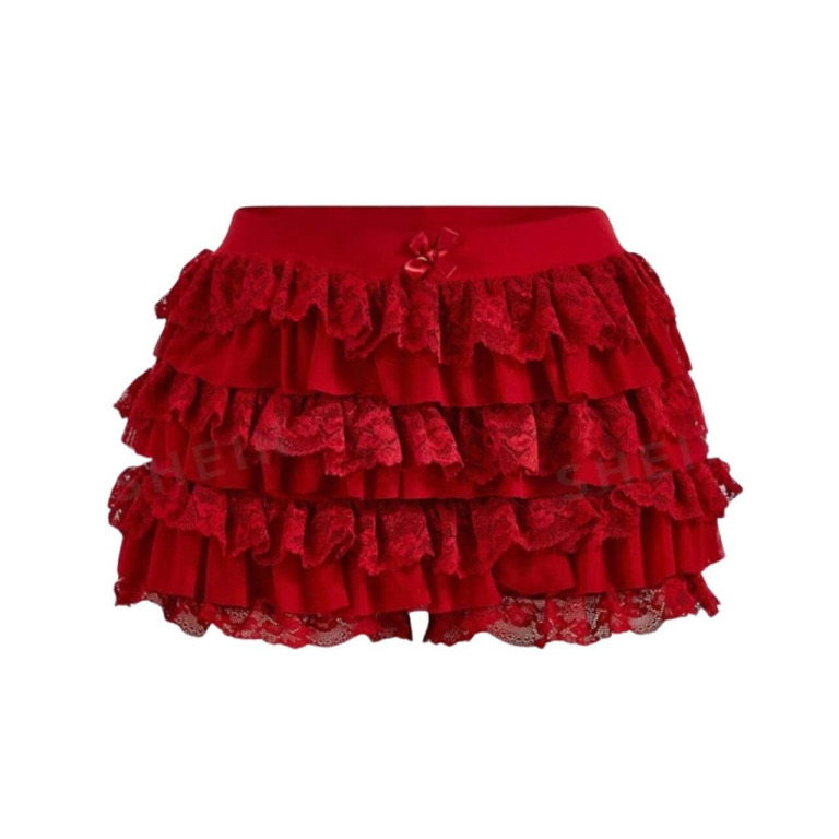 Lace Ruffle Micro Mini Shorts