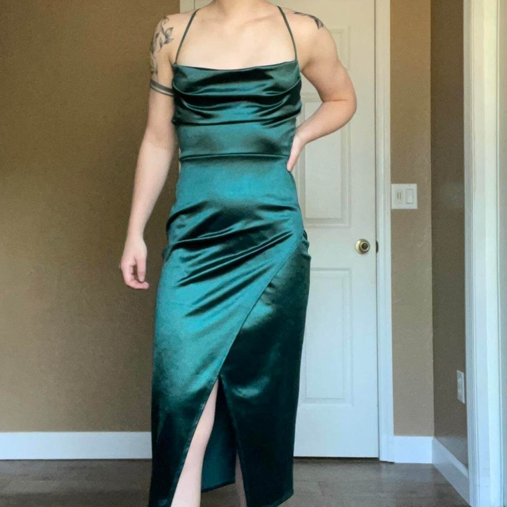 Satin Dress With Slit