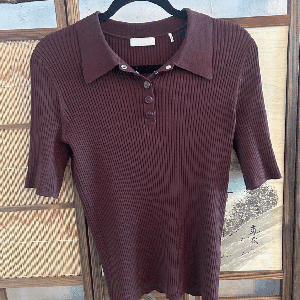 Knitted Brown Polo Shirt