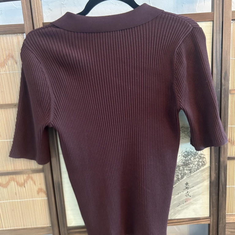 Knitted Brown Polo Shirt