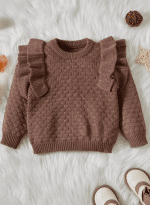 Infant  Brown Ruffle Sweater