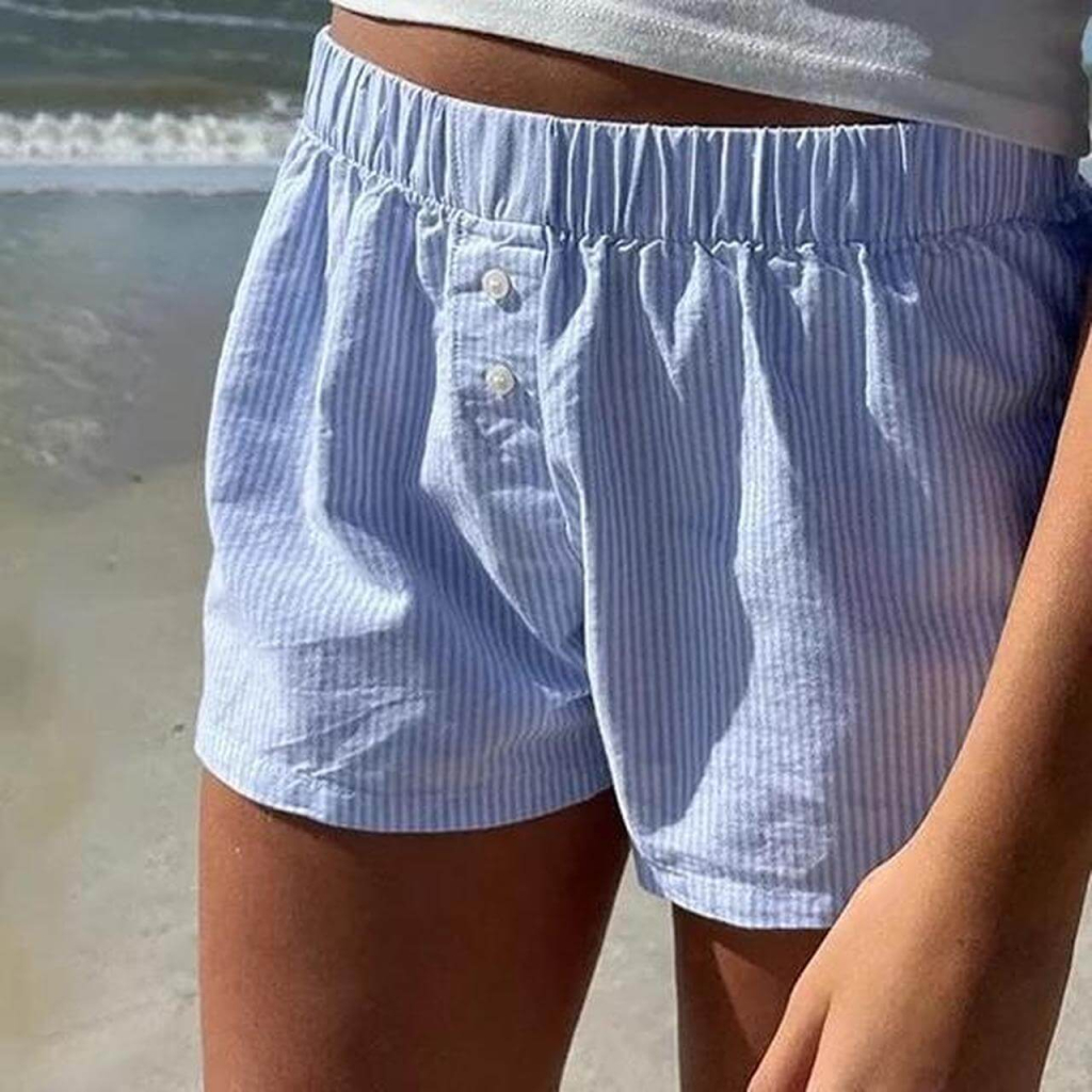 Loose Stripe Print Shorts