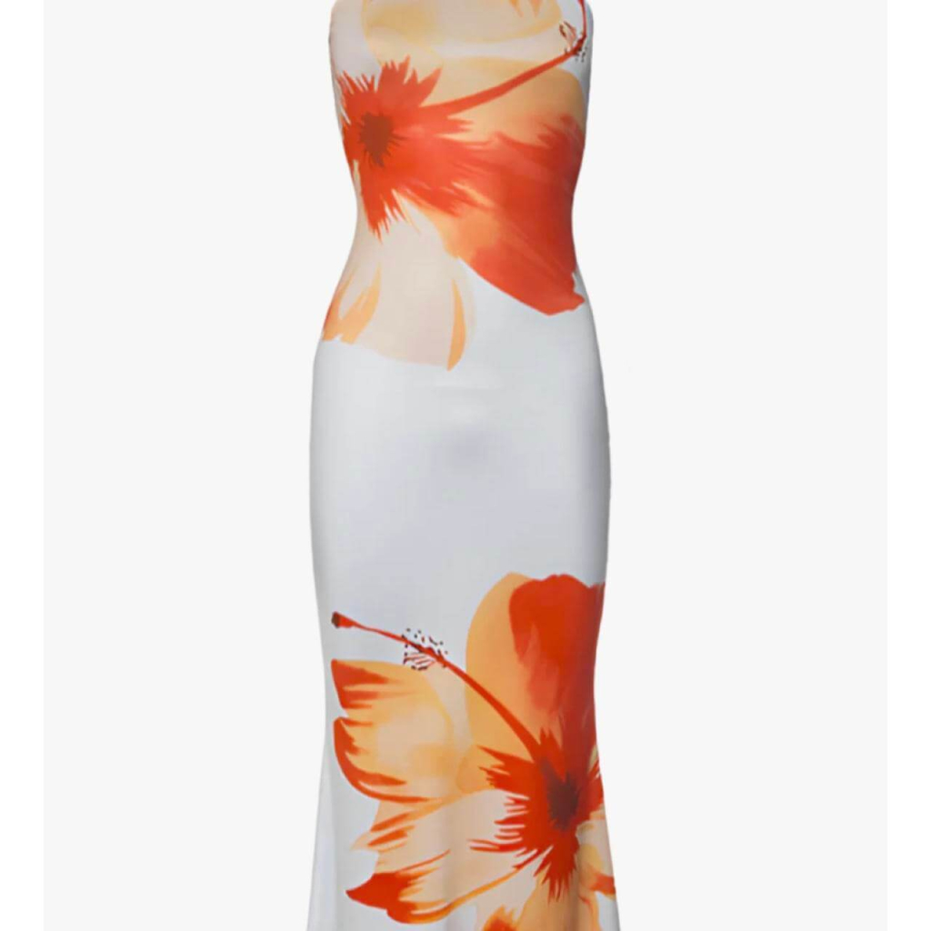 Strapless Floral Tube Maxi Dress