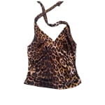 Y2K Leopard Print Halter Top