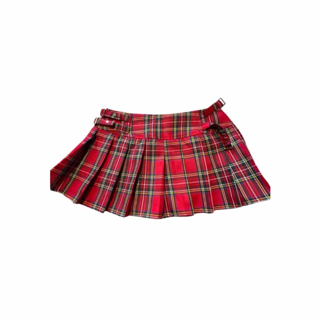 Y2K Tartan Print Pleated Mini Skirt