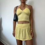 Yellow Halter and Skirt Set