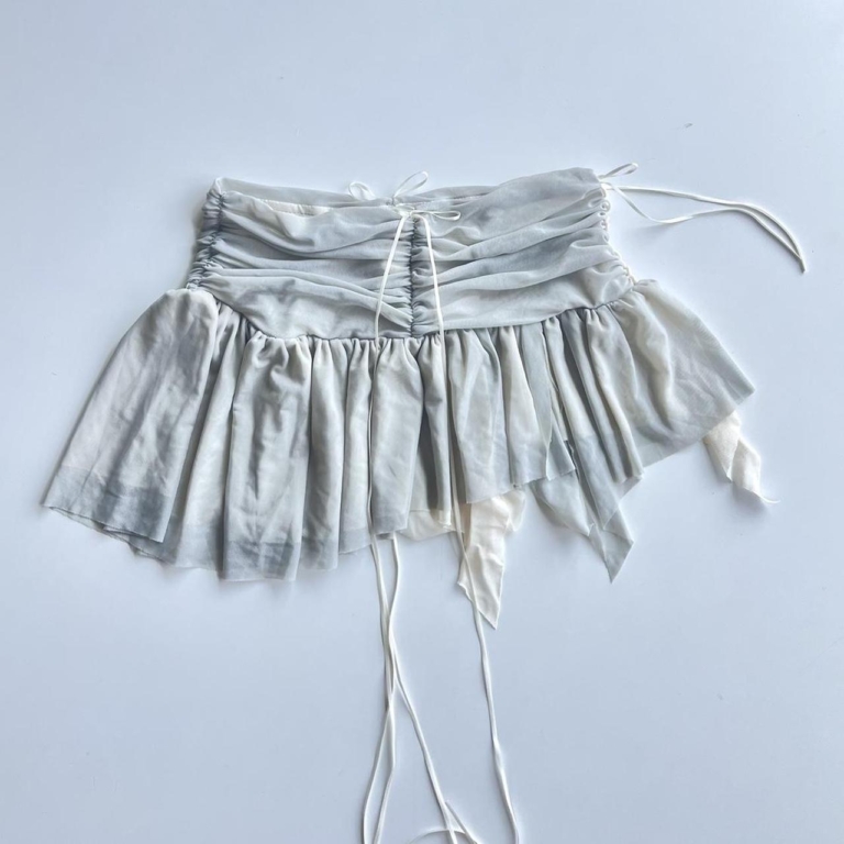 BALLET BABE GREY RUFFLE MINI SKIRT