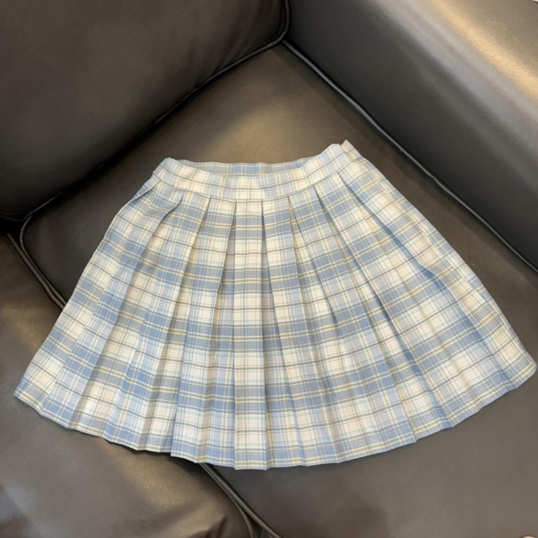 Blue & White Checkered Skirt