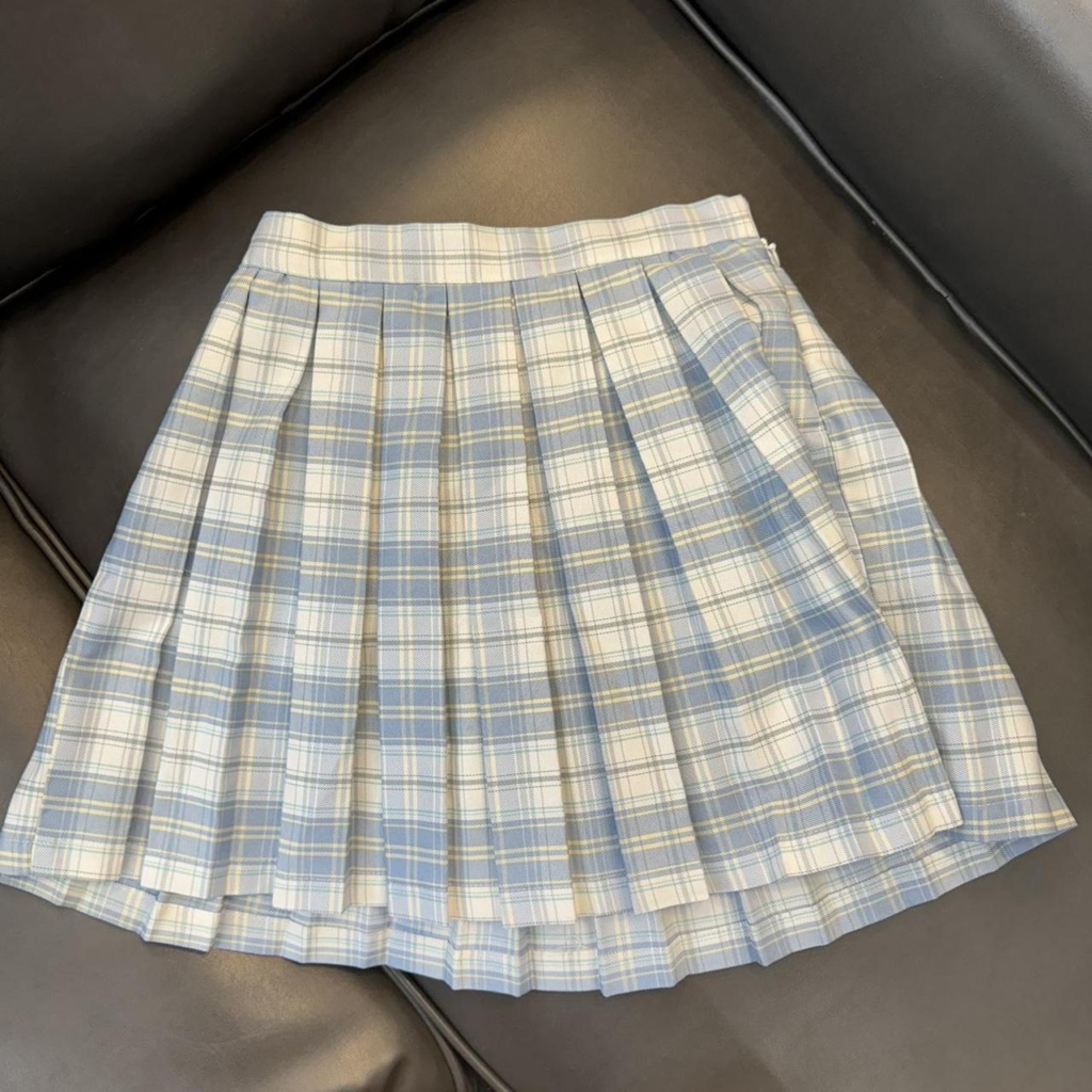 Blue & White Checkered Skirt