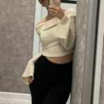 Cropped Cream Off-Shoulder Top