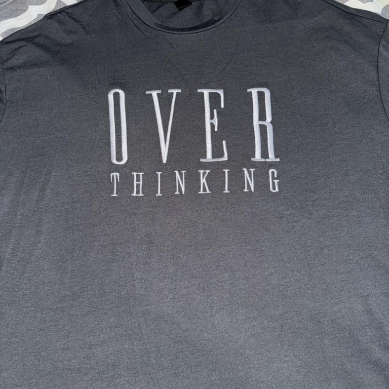 Dark Grey "Overthinking" Tee