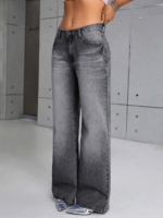 Dark Grey Low waist baggy jeans