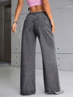 Dark Grey Low waist baggy jeans