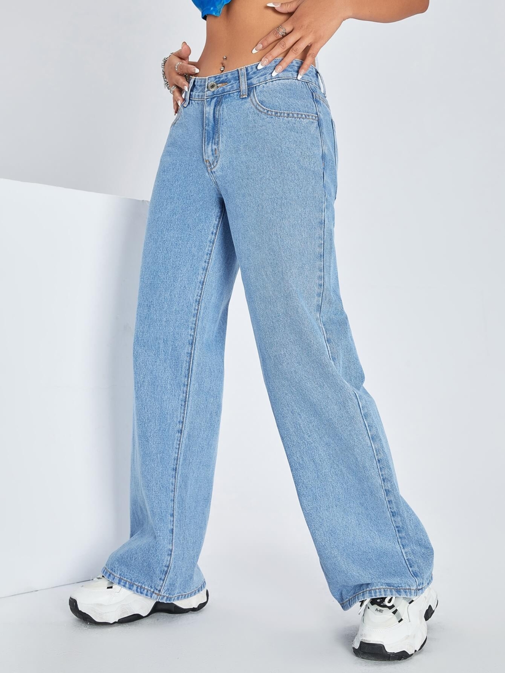 Washed Low Rise Jeans