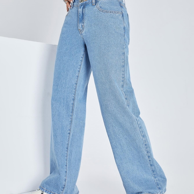 Washed Low Rise Jeans