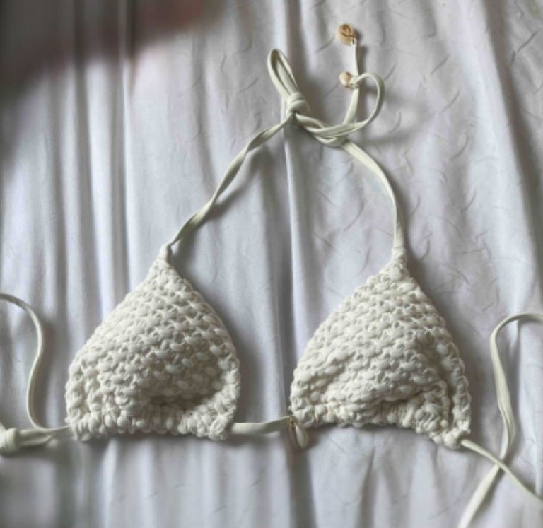 Beige Crochet Bikini Set