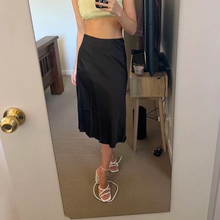 High Waist Solid Skirt