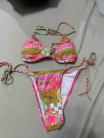 Floral Print Halter Bikini Set