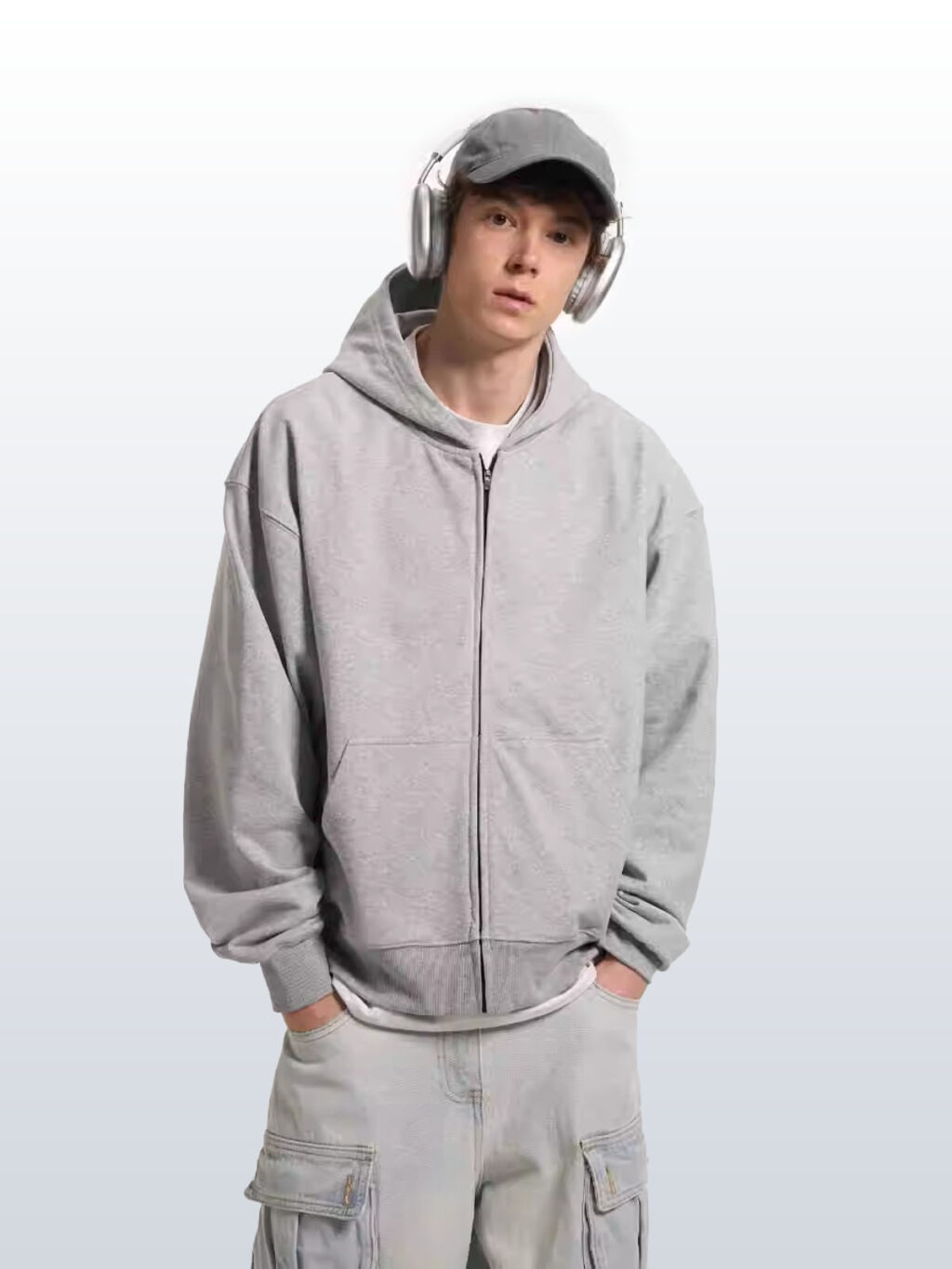 Lose yourself grey zip-up hoodie