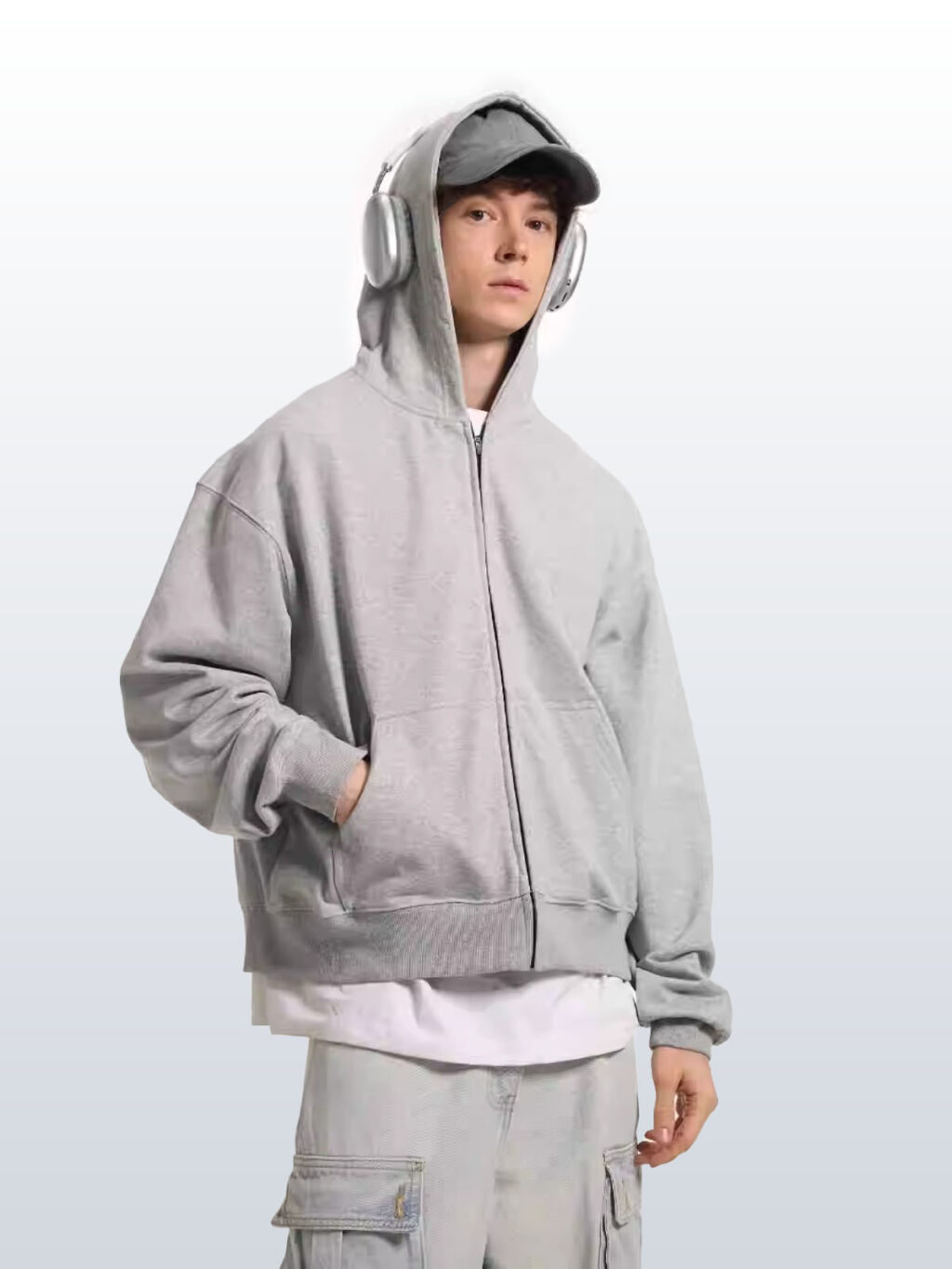 Lose yourself grey zip-up hoodie