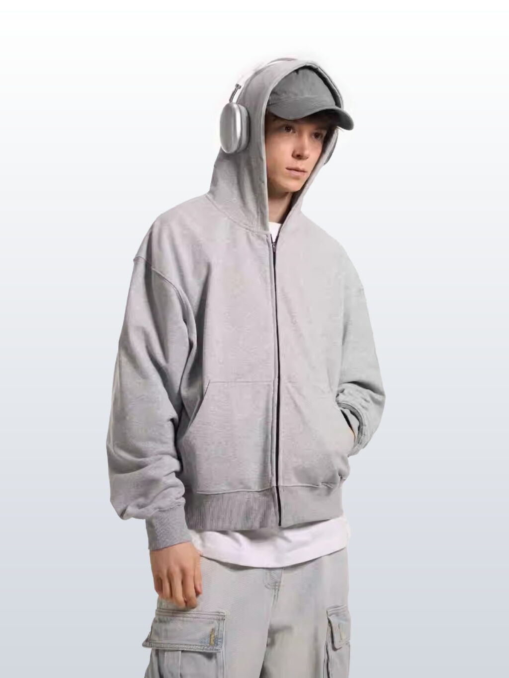 Lose yourself grey zip-up hoodie