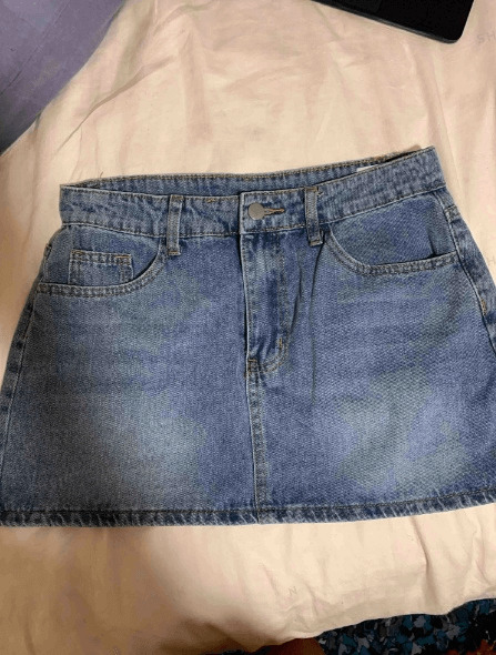 Low Waisted Straight Denim Skirt