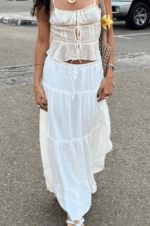 Plain White Maxi Skirt