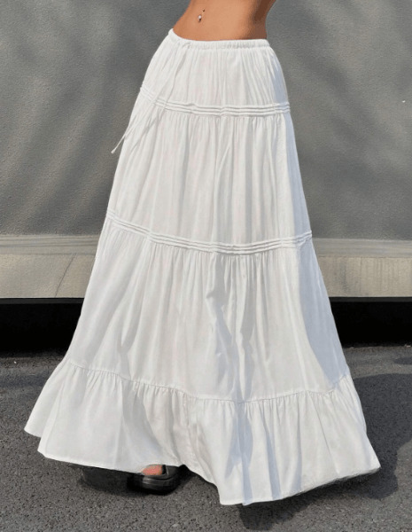 Plain White Maxi Skirt