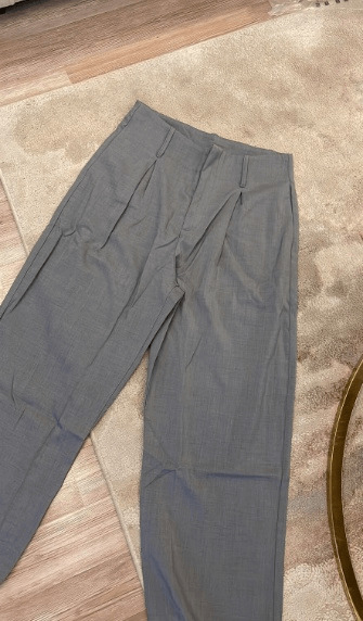 Pleated Straight Leg Relaxed Fit Pants