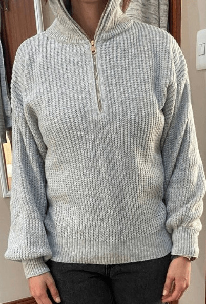 Quarter Zip Drop Shoulder Sweater