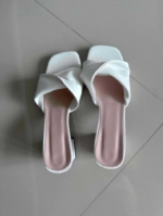 White Square Toe Sandals