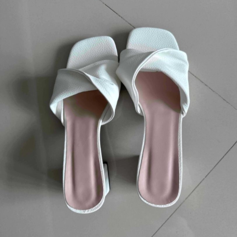 White Square Toe Sandals