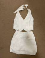 White Vest and Skirt Set