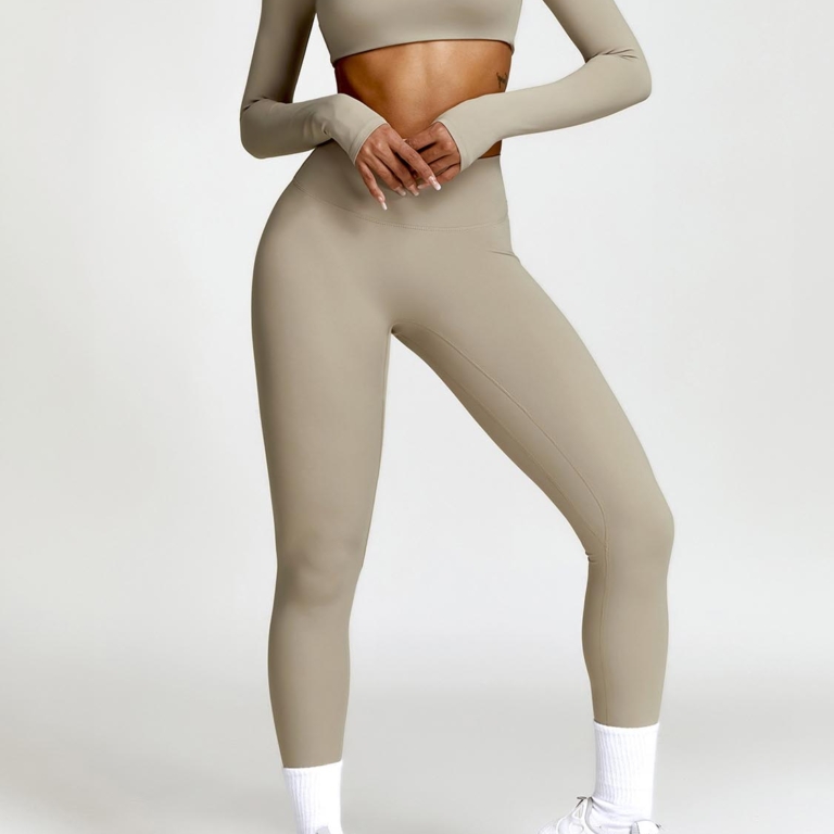 2-piece Long-sleeve Crop & Leggings Set