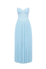 Strapless Pleated Maxi Dress