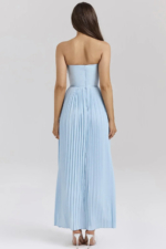 Strapless Pleated Maxi Dress