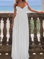 Strapless Pleated Maxi Dress