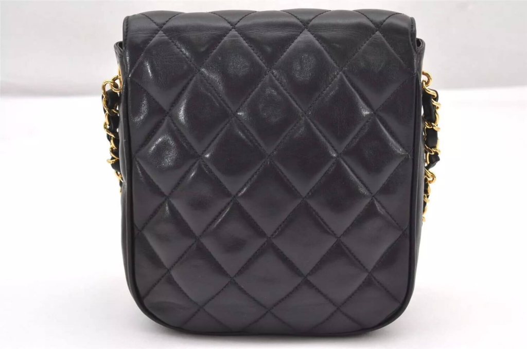 CHANEL Calf Skin Matelasse Chain Shoulder Cross Bag