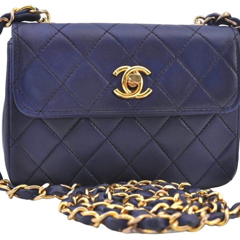 CHANEL Lamb Skin Mini Matelasse Chain Shoulder Bag