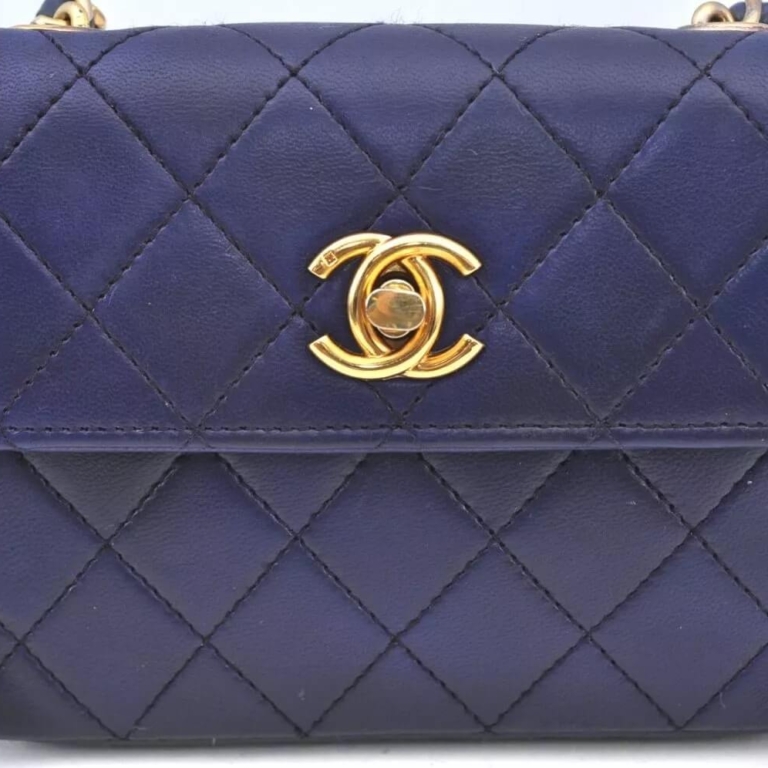 CHANEL Lamb Skin Mini Matelasse Chain Shoulder Bag