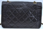 CHANEL Lamb Skin Turnlock Matelasse Shoulder Cross Bag