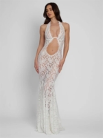 Lace Halter Neck Maxi Dress