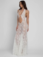 Lace Halter Neck Maxi Dress