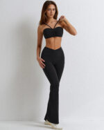 Flared Crossover Waistband Leggings