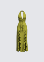 Halter Ruffle Maxi Dress