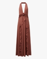 Halter Ruffle Maxi Dress