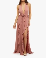 Halter Ruffle Maxi Dress